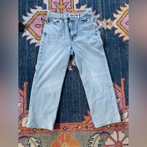 Banana Republic high rise straight fit jeans, Light Blue denim